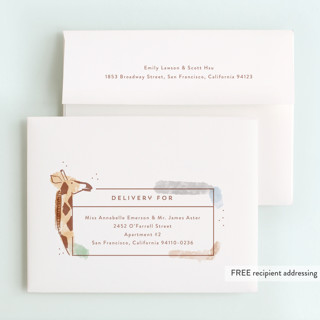 This is a grass kids thank you cards with standard by Rebecca Durflinger called modern safari printing on strathmore in standard