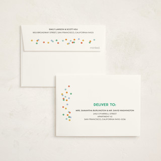 This is a aqua kids thank you cards with standard by Itsy Belle Studio called party animal cake printing on strathmore in standard