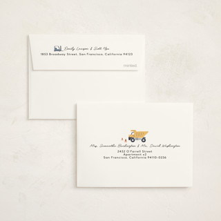 This is a mint kids thank you cards with standard by Britt called ready two dig printing on strathmore in standard