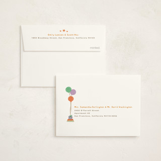 This is a wasabi kids thank you cards with standard by Creo Study called preppy carnival printing on strathmore in standard