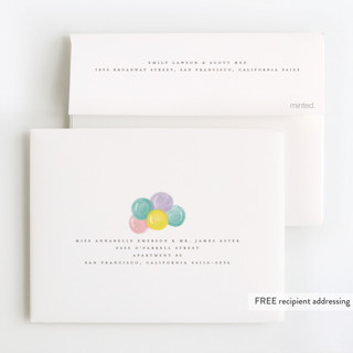 This is a cream kids thank you cards with standard by iamtanya called giraffe and balloons printing on strathmore in standard