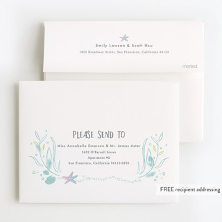 This is a pond kids thank you cards with standard by Karidy Walker called under the sea printing on strathmore in standard
