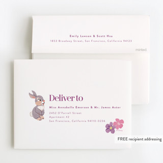 This is a lilac kids thank you cards with standard by Cass Loh called disney's magical bambi printing on strathmore in standard