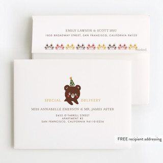 This is a apple kids thank you cards with standard by Vivian Yiwing called little carnival printing on strathmore in standard