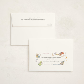 This is a teal kids thank you cards with standard by Three Wings North called cinderella storybook birthday printing on strathmore in standard