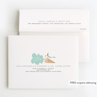 This is a frost kids thank you cards with standard by Grace Kreinbrink called animal party printing on strathmore in standard