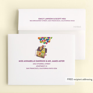 This is a balloon kids thank you cards with standard by Brooke Chandler called disney and pixar's adventure is out there! printing on strathmore in standard
