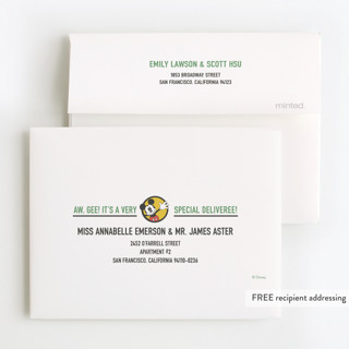 This is a grass kids thank you cards with standard by Heather Schertzer called disney mickey mouse aw, gee! printing on strathmore in standard
