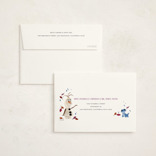 This is a midnight kids thank you cards with standard by Sarah Knight called disney's frozen elements printing on strathmore in standard