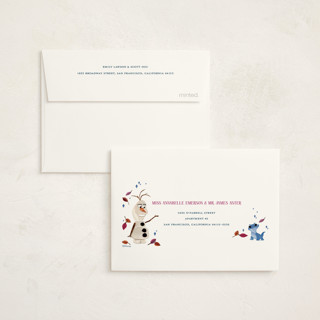 This is a enchanted kids thank you cards with standard by Sarah Knight called disney's frozen elements printing on strathmore in standard