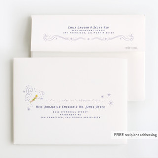 This is a lavender kids thank you cards with standard by Becky Nimoy called disney's peter pan neverland cake printing on strathmore in standard