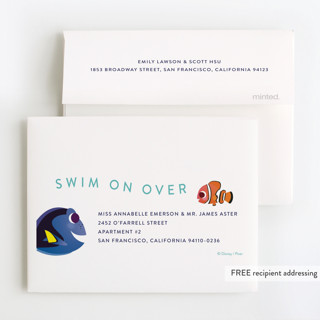 This is a tide kids thank you cards with standard by Lori Wemple called disney and pixar's nemo and dory printing on strathmore in standard