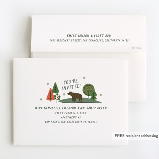 This is a forest kids thank you cards with standard by Jennifer Lew called skip go printing on strathmore in standard