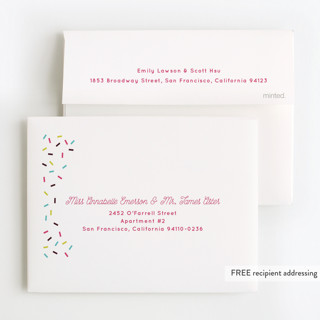This is a strawberry kids thank you cards with standard by Katie Zimpel called banana split printing on strathmore in standard