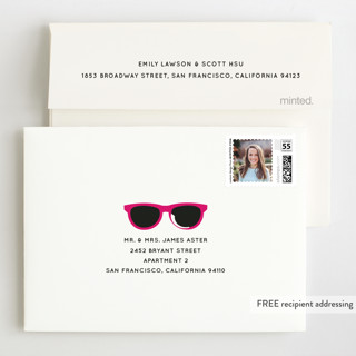 This is a fuchsia kids thank you cards with standard by Baumbirdy called birthday girl shades printing on strathmore in standard