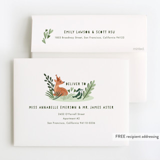 This is a evergreen kids thank you cards with standard by Vivian Yiwing called into the wild printing on strathmore in standard
