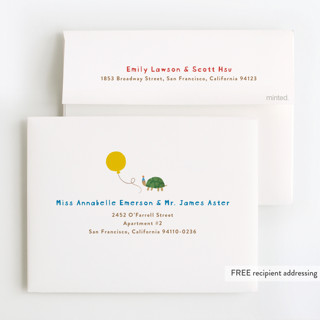This is a lemonade kids thank you cards with standard by Jennifer Wick called confetti crew printing on strathmore in standard