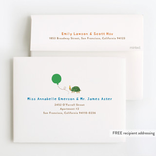 This is a frosting kids thank you cards with standard by Jennifer Wick called confetti crew printing on strathmore in standard