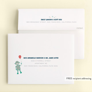 This is a spice kids thank you cards with standard by peetie design called robots printing on strathmore in standard