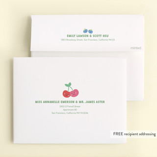This is a key lime kids thank you cards with standard by peetie design called fruit salad printing on strathmore in standard