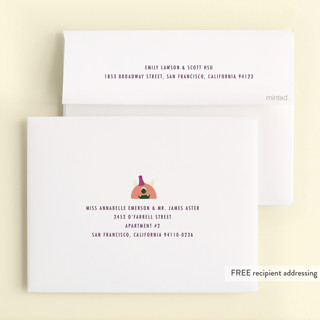 This is a aubergine kids thank you cards with standard by Morgan Kendall called monsters printing on strathmore in standard