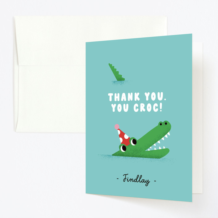 "Pool Party" - Children's Birthday Party Thank You Cards in Fruit Punch by mo kelley.