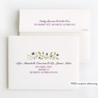 This is a lilac kids thank you cards with standard by Erin Deegan called garden tea party printing on strathmore in standard