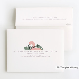 This is a lilac kids thank you cards with standard by Faith Dorn called splash flamingo printing on strathmore in standard