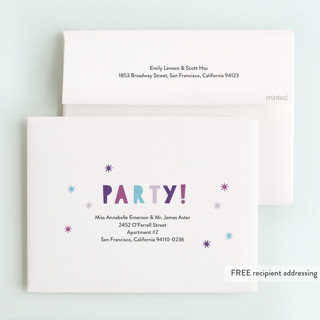 This is a grape kids thank you cards with standard by Christie Garcia called that first cake printing on strathmore in standard