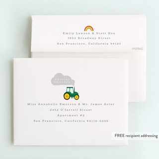 This is a kraft kids thank you cards with standard by Hudson meet Rose called down by the farm printing on strathmore in standard