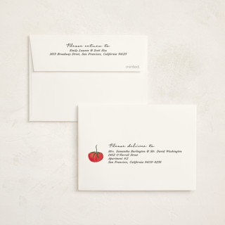 This is a lime kids thank you cards with standard by Jackie Crawford called petit pomodoro printing on strathmore in standard