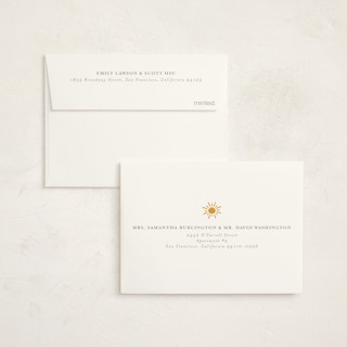 This is a golden sun kids thank you cards with standard by Meggy Masters called sun toss printing on strathmore in standard