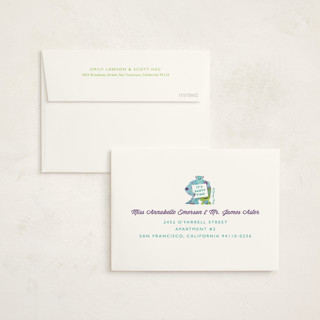 This is a grape kids thank you cards with standard by Holly Whitcomb called disney and pixar's monster's inc party printing on strathmore in standard