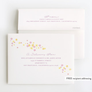 This is a violet kids thank you cards with standard by Angela Thompson called disney's rapunzel tower printing on strathmore in standard