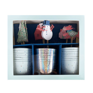 This is a multicolor party decorations by Jollity and Co called snow day cupcake decorating set in standard