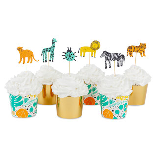 This is a multicolor party decorations by Jollity and Co called into the wild cupcake decorating set in standard