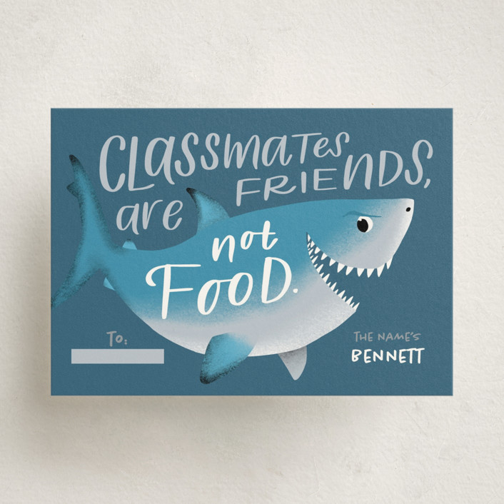 "Disney and Pixar's Finding Nemo Friends Not Food" - Classroom Valentine's Day Cards in Marine by Carolyn Kach.