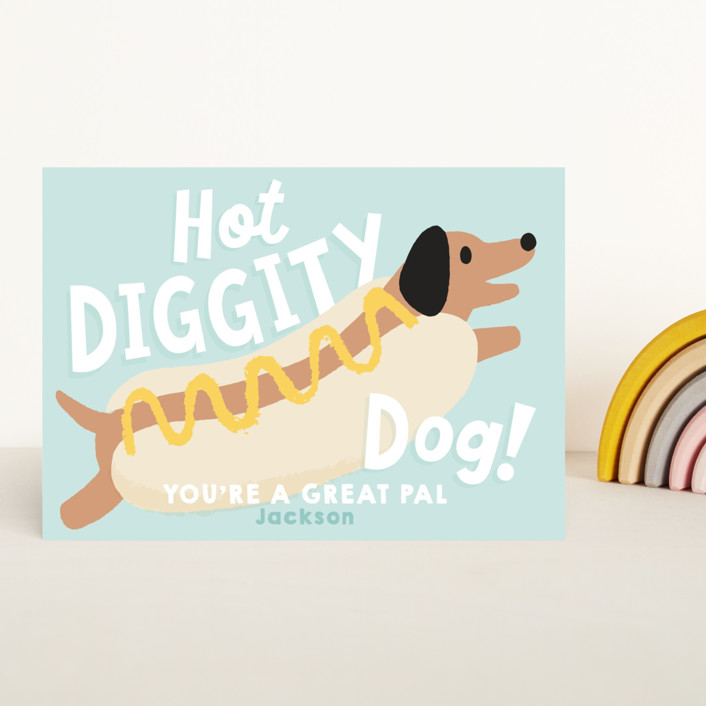 Hot Diggity Dog Classroom Valentine's Cards by Jessie Steury Minted