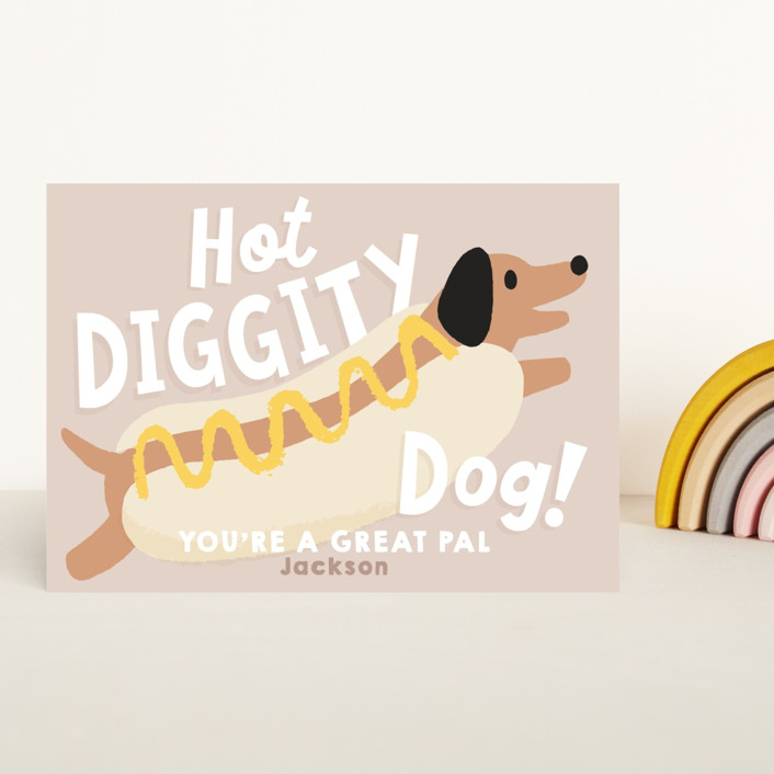 Hot Diggity Dog Classroom Valentine's Cards by Jessie Steury Minted