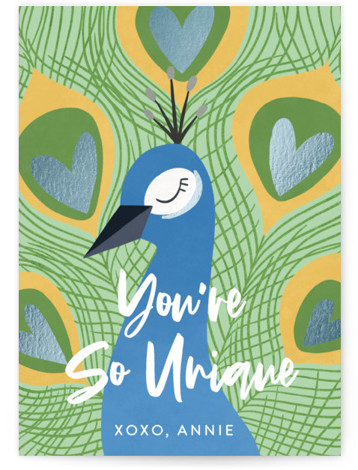Beautiful Bird Foil-Pressed Classroom Valentine's Day Cards