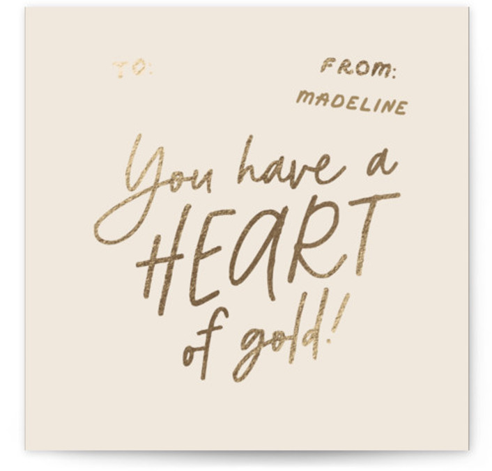 Heart of Gold Foil-Pressed Classroom Valentine's Day Cards