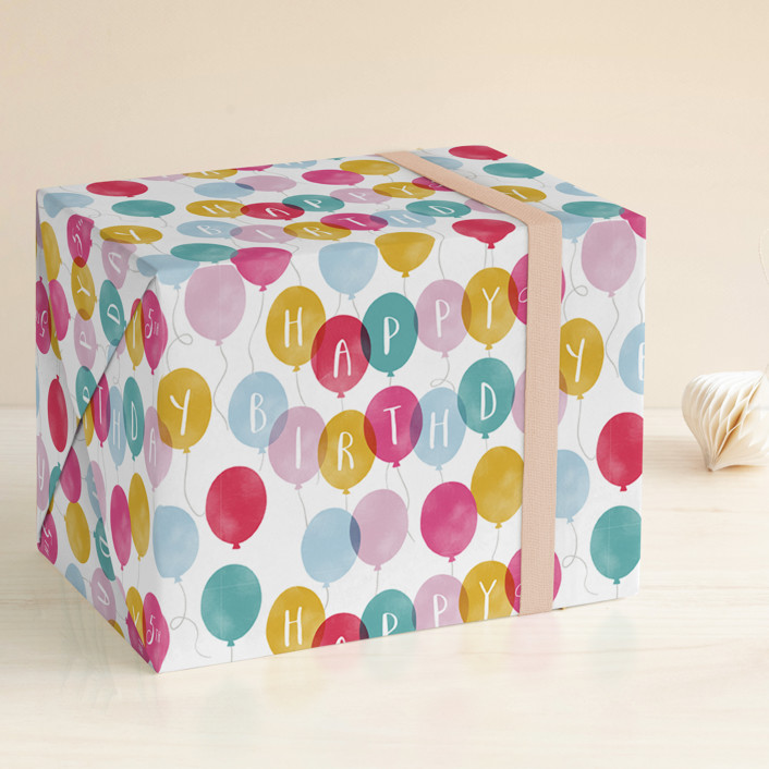 Birthday Balloons Wrapping Paper by Hooray Creative Minted