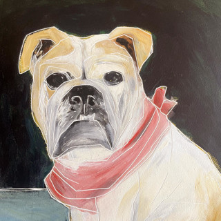 This is a multicolor commission art by Sarah Fitzgerald called custom pet portrait 8 x 10. in standard