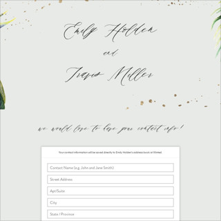 This is a tropical digital wedding address collection cards by Elly called our paradise printing on digital paper in standard
