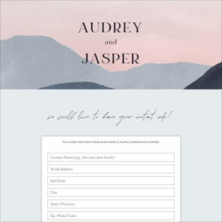This is a sunrise digital wedding address collection cards by Pixel and Hank called scene printing on digital paper in standard
