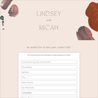 This is a terracotta digital wedding address collection cards by Chelsea Petaja called painted sands printing on digital paper in standard