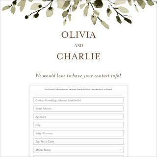 This is a fern digital wedding address collection cards by Chris Griffith called wedding fields printing on digital paper in standard