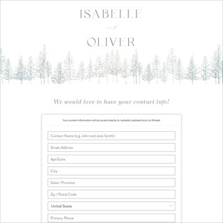 This is a snow digital wedding address collection cards by Kaydi Bishop called wonderland printing on digital paper in standard