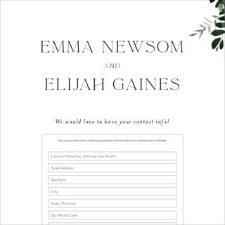 This is a botanical bouquet digital wedding address collection cards by Design Lotus called on and on printing on digital paper in standard