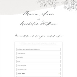 This is a cloudy digital wedding address collection cards by Paper Raven Co. called loving printing on digital paper in standard